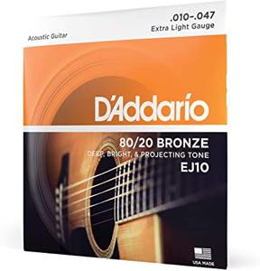 D'Addario / EJ10 80/20 Bronze Wound Extra Light